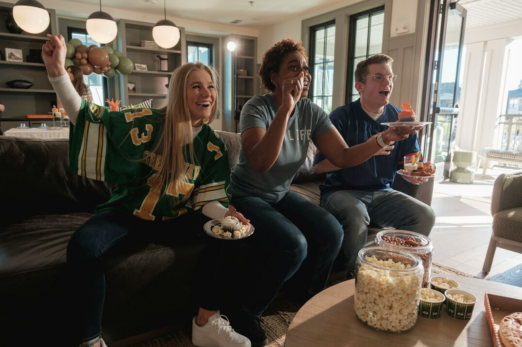 family watching tv together