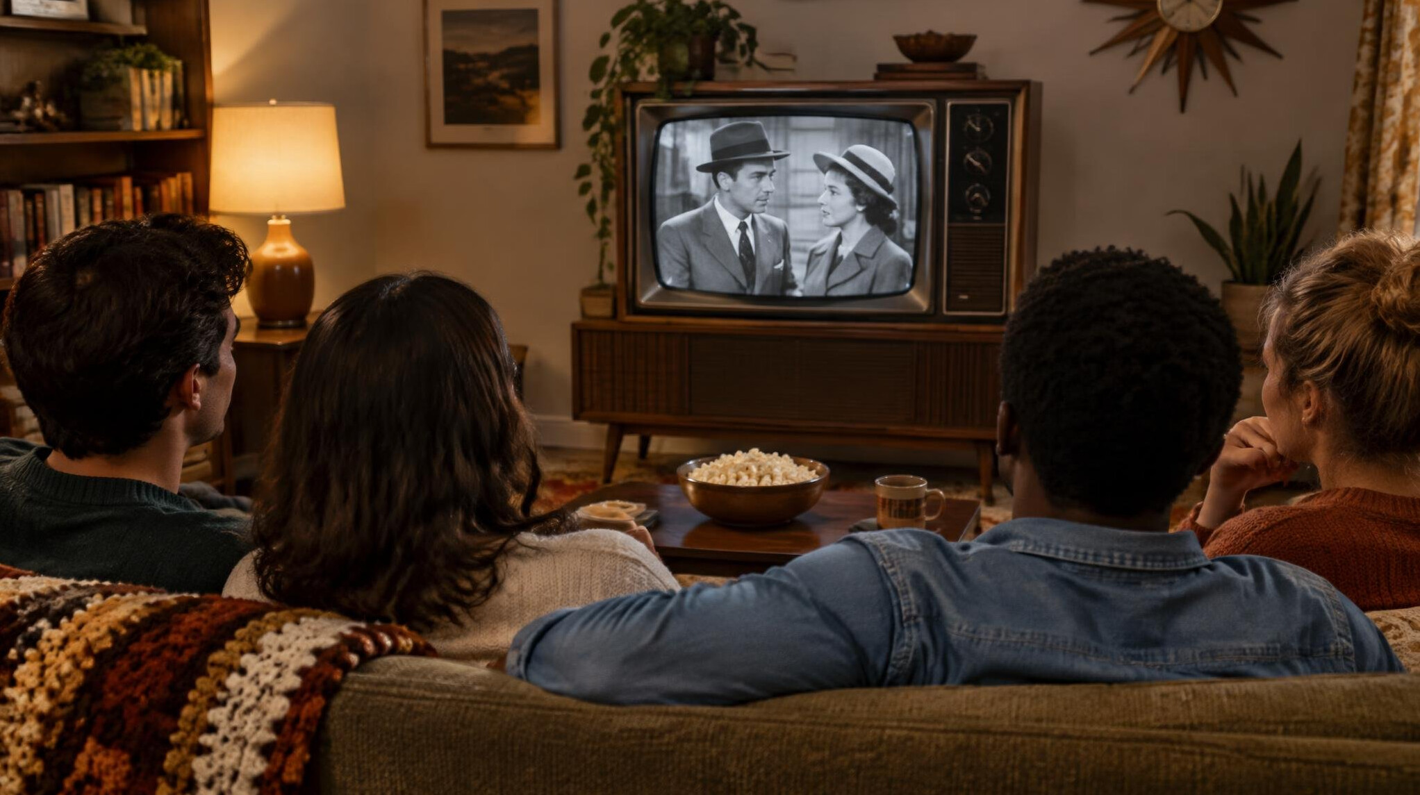 people watching old tv show